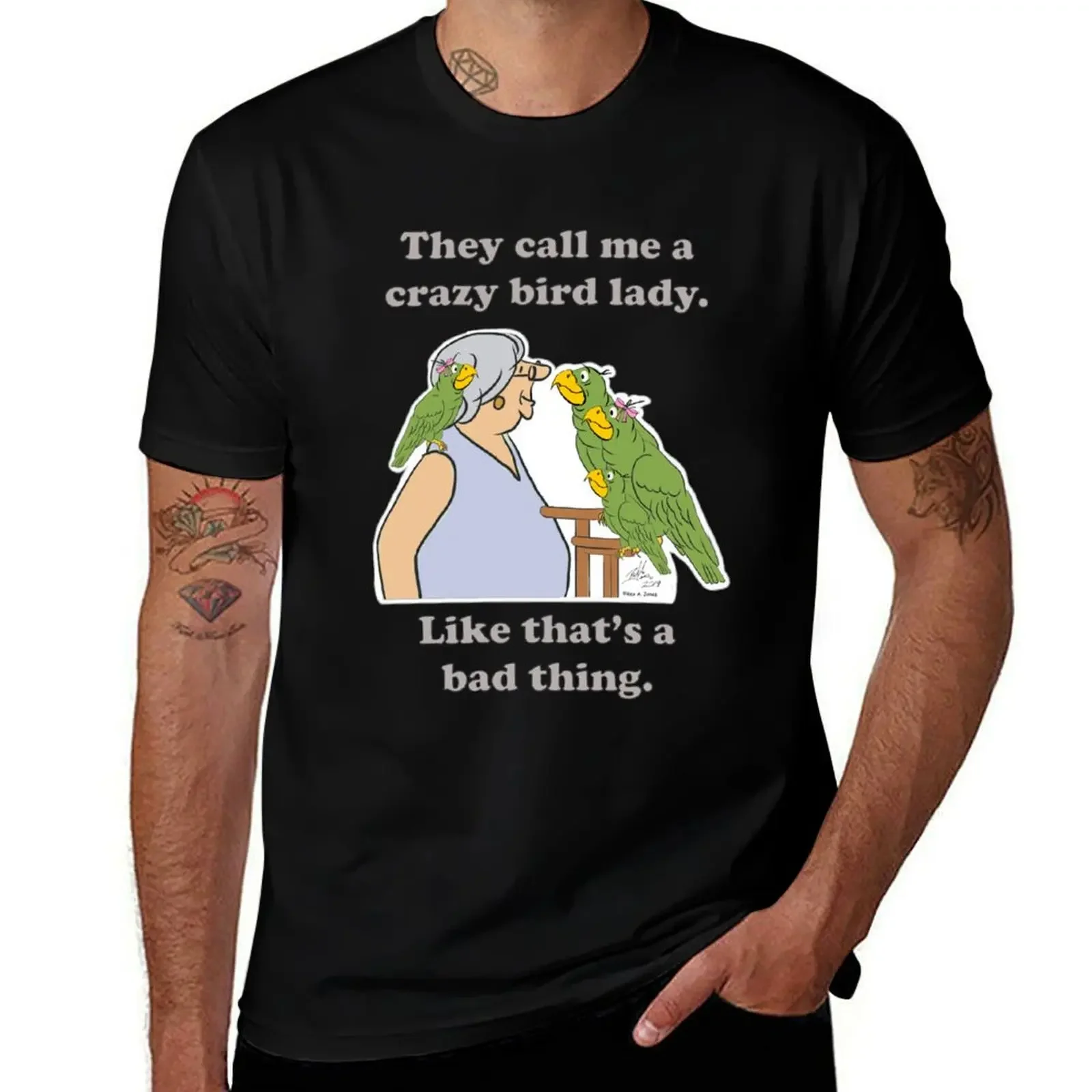 

Crazy Bird Lady T-Shirt Blouse shirts graphic mens t shirts casual stylish