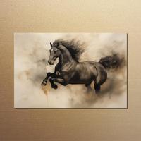 Black White Canvas Prints Horse Painting Abstract Wall Art Poster Printed Framed Picture Animal Artwork Dining Room Decor Large