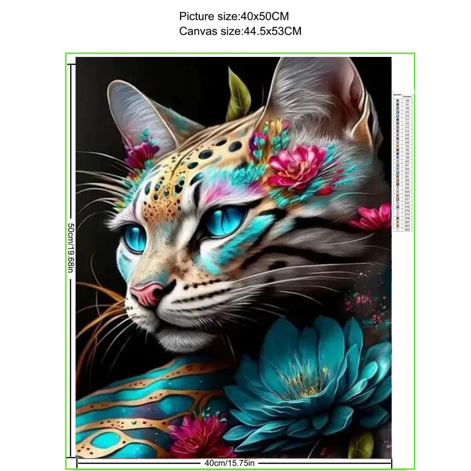 Diamond Painting Jungle Wild Animals Diy Full Mosaic Arts Tiger Leopard Fox Cat Rhinestone Embroidery Picture Wall Decor Z27