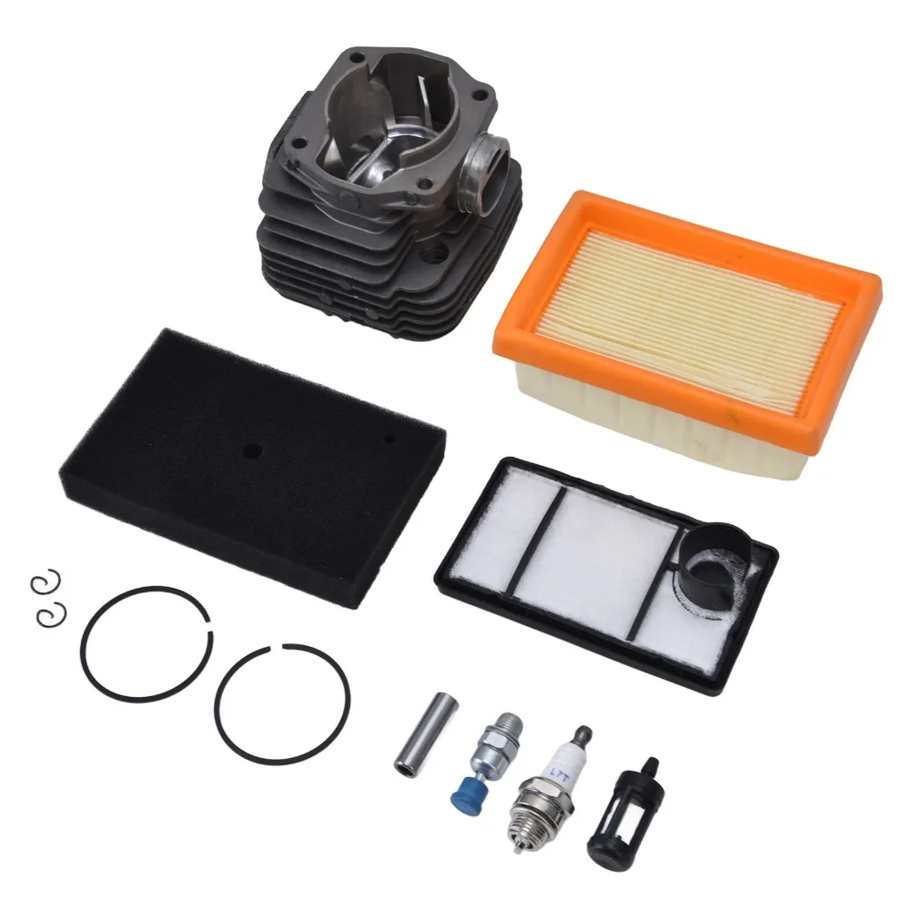Durable Grey Cylinder Piston Kit Large Bore Metal Cylinder Kit Easy to Install Compact Air Fuel Filter Kit for Stihl TS400