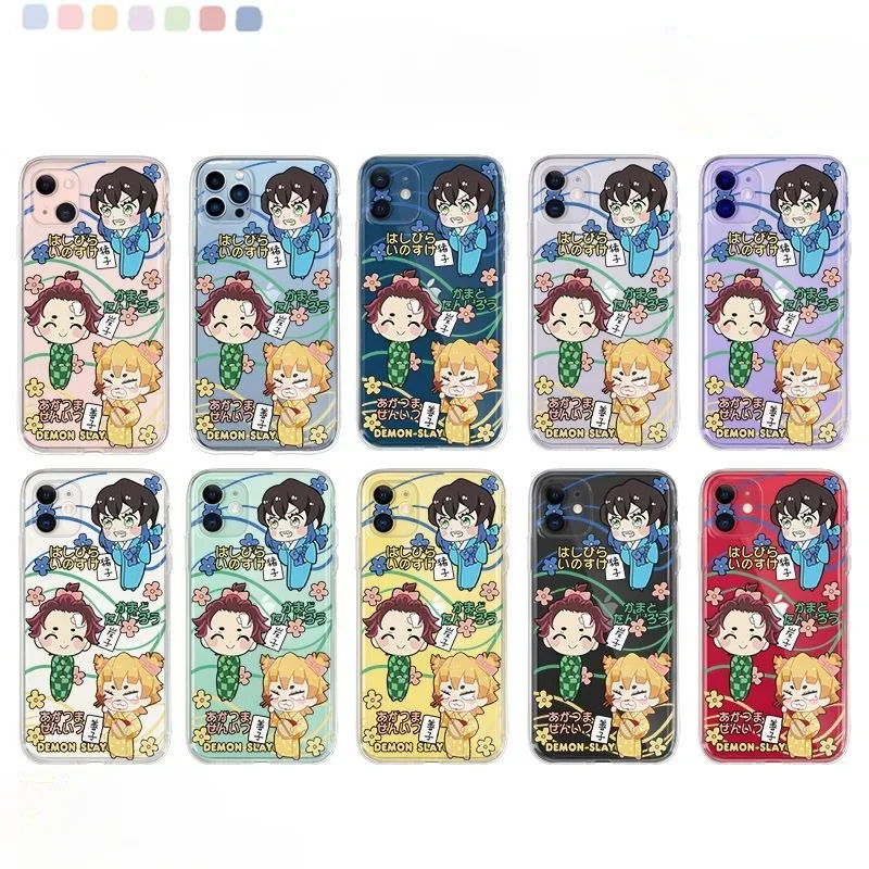 Demon Slayer Tanjiro Kamado Slayer  Phone Case Waterproof Anti-fall Anime Peripherals Cute Cartoon Phone Protective Case Kawaii