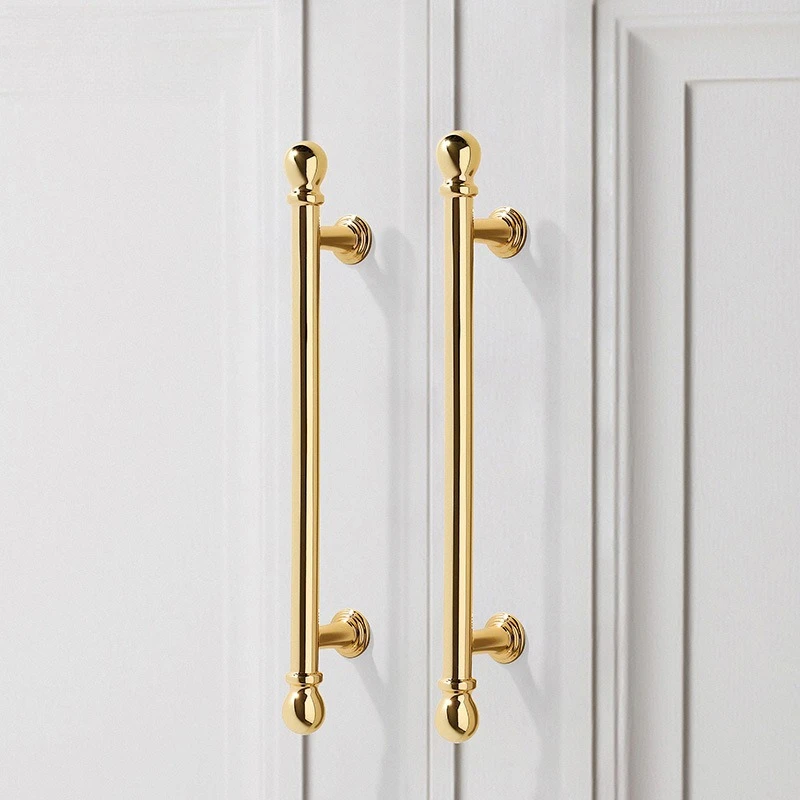 Luxury Cabinet Door Handles, French-style Cabinet And Drawer Single-hole Knobs, Electroplated Gold Pulls, Furniture Accessories