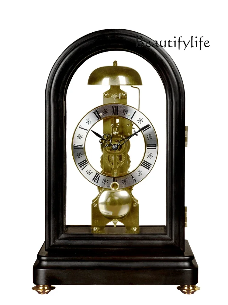 

Living Room Blackwood Pendulum Clock Desktop Decoration Desktop Mechanical Retro Movement Desk Clock