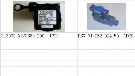 The model of solenoid valve is DSG-01-2B2-D24-50(1PCS). SL3003-X2/GS80-200  1PCS