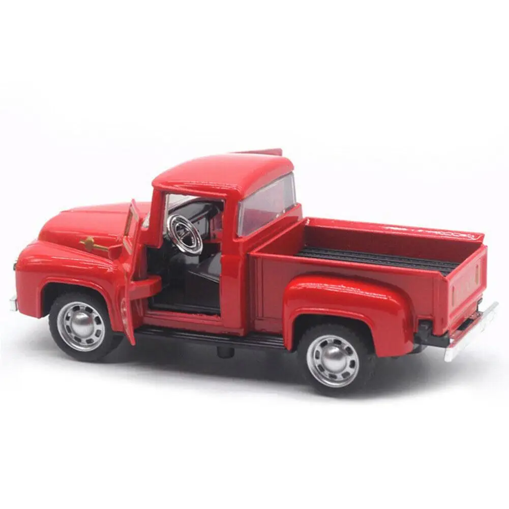 Die-cast model pick-up auto model puzzel speelgoed jongens verjaardagscadeau 1:32 schaal klassieke pick-up vrachtwagen auto model metalen pull-back