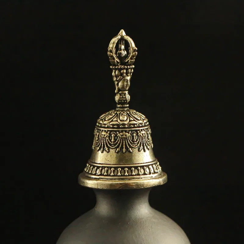 New arrival antique distressed brass diamond bell ornaments, magic-reducing bell, copper bell, small ornaments, metal bell