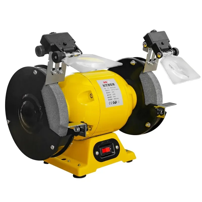 

(Sea shipping) MD3212MS 350W 6" yellow Bench Grinder Machine With Magnifying Glass for Sharpening Knives and Polishing