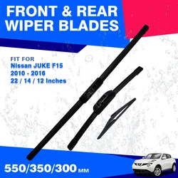 For Nissan Juke F15 MK1 2010 - 2016 Front Rear Wiper Blades Window Windscreen Windshield Accessories 2011 2012 2013 2014 2015