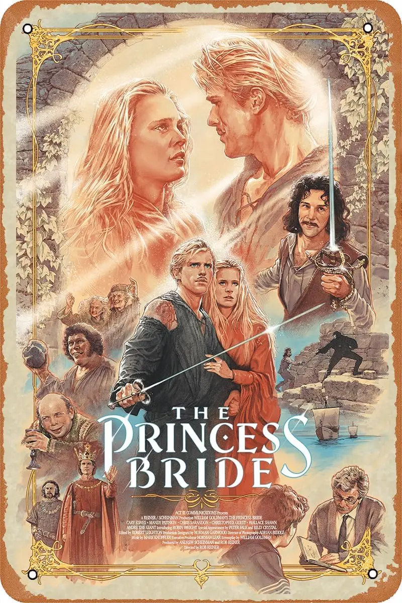 Retro Metal Sign Vintage Tin Sign The Princess Bride Movie Poster for Bar Man Cave Cafe Office Home Wall Decor Gift 12 X 8  sign
