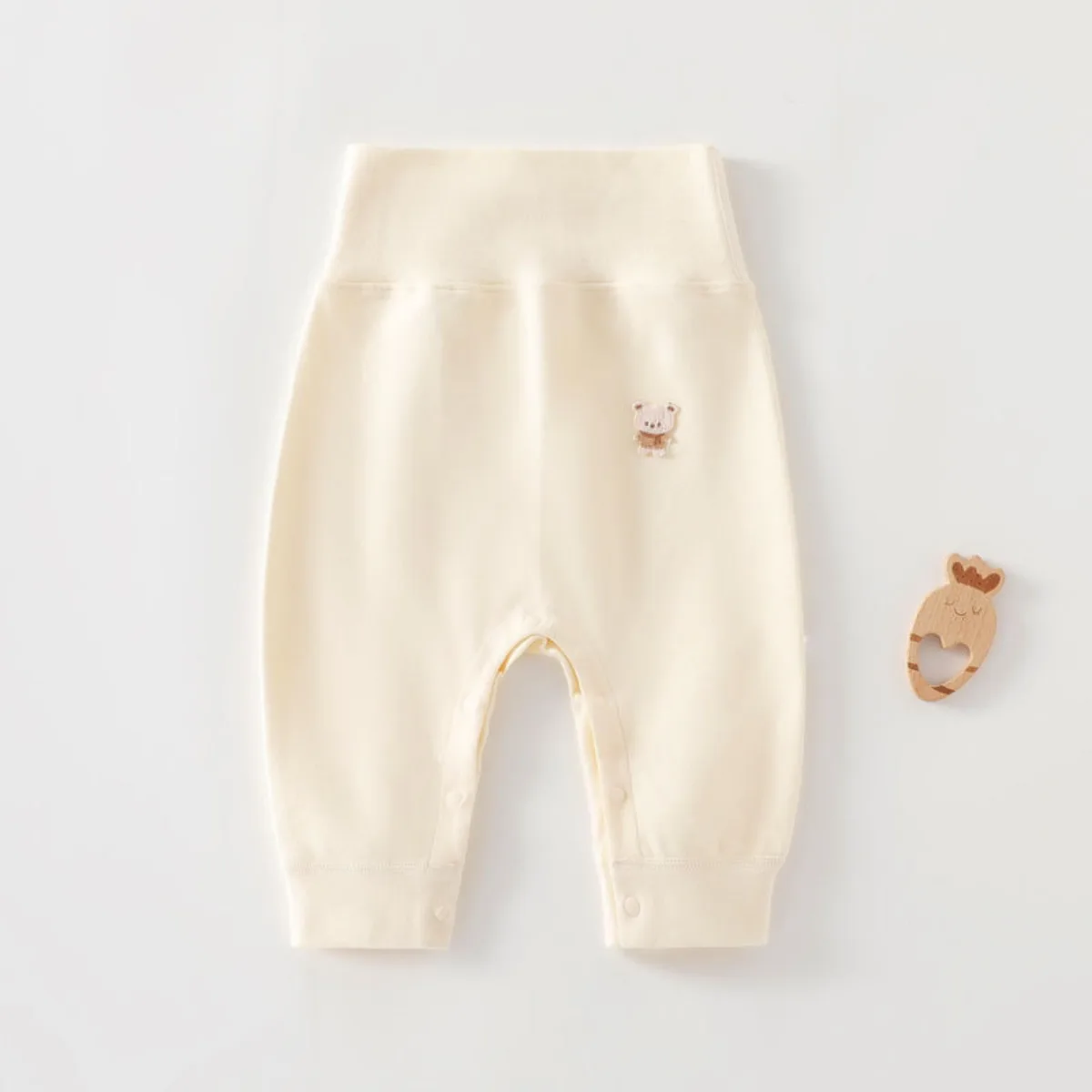 Soft Cotton Baby High Waist Pants Tummy Protection Harem Trousers Infant Loose Fit Bottoms for Boys Girls 6-24M Spring Fall Wear