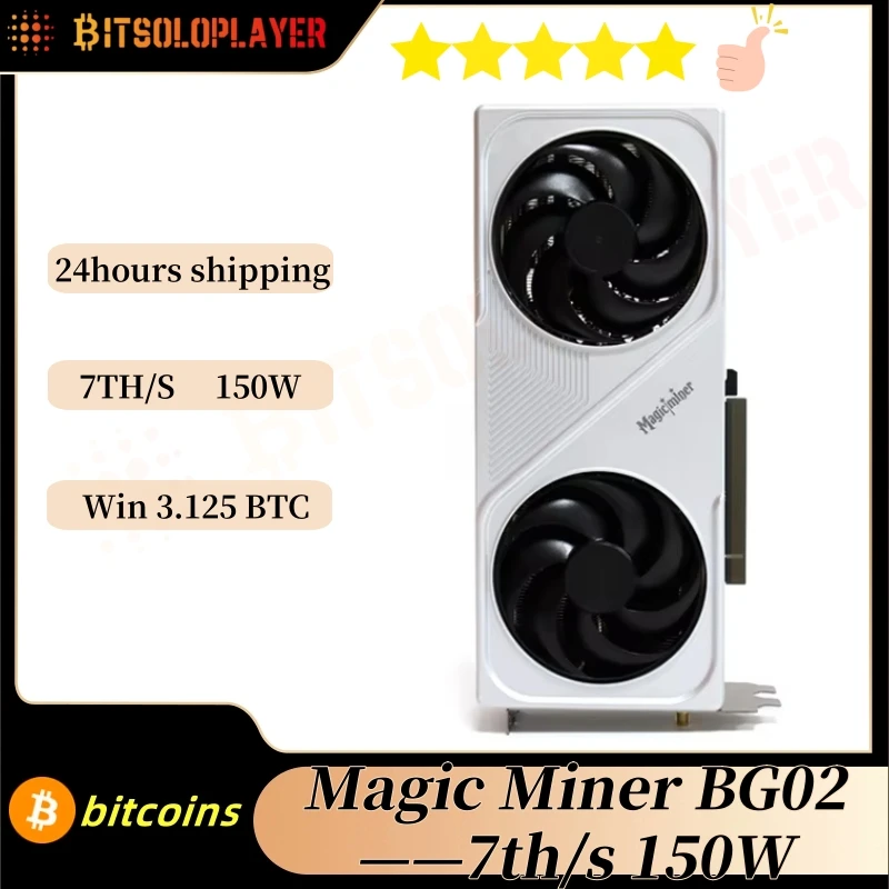 Magic Miner BG02 7TH/s 150W BTC BCH BSV Crypto Miners Bitcoin Solo Miners Asic BTC Miner SHA-256 Mining Machine 150W