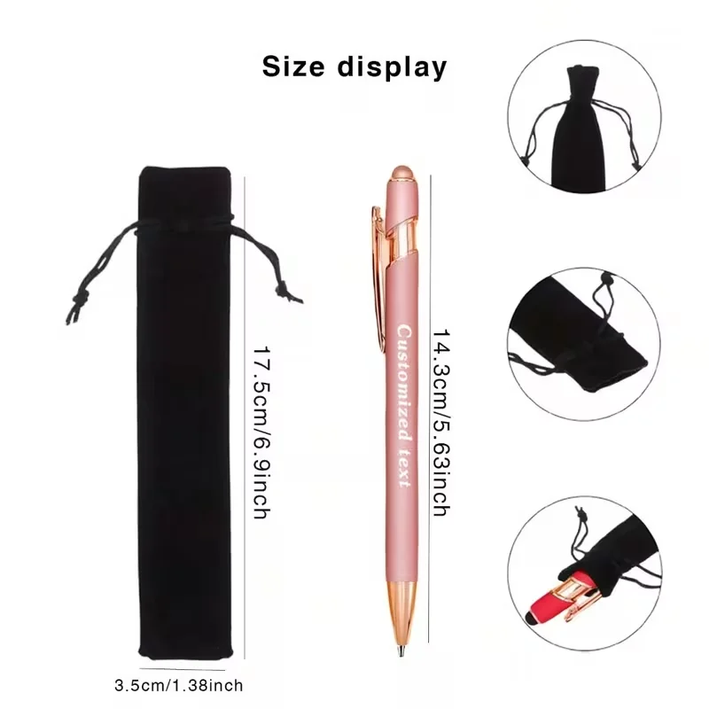(8 Custom Pens + 8 Pen Cases) Customized Personalized Retractable Aluminum Ballpoint Pens, Metal Ballpoint Pen Barrels, Engraved Name and Date Markers, Writing Pens, Office Pens, Writing Pens for Students and Teachers, Custom Pens for Wedding Couples, Mother's Day and Father's Day Gifts, Personalized Birthday Gifts