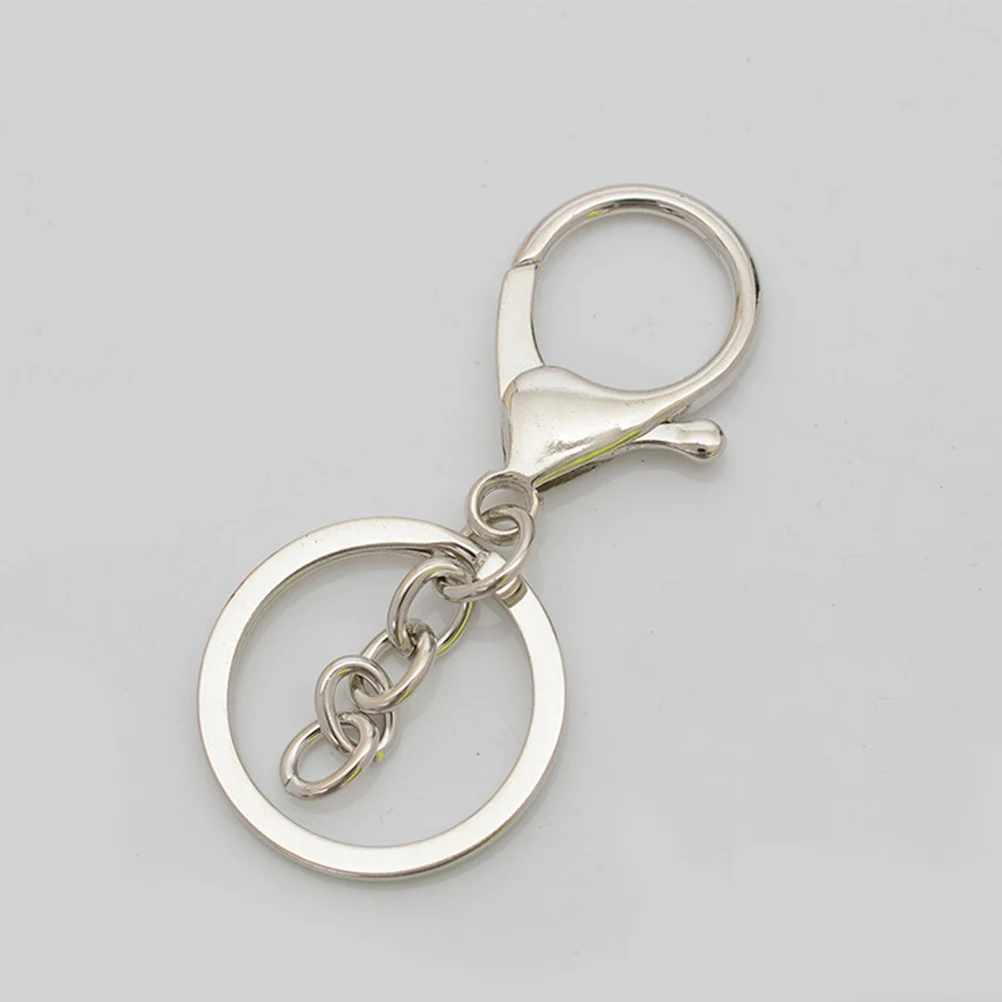 

10 pcs Zinc Alloy Key Clips Rustproof Lightweight Durable Keychains Silver DIY Craft Handbag Jewelry Parts Lobster Clasps