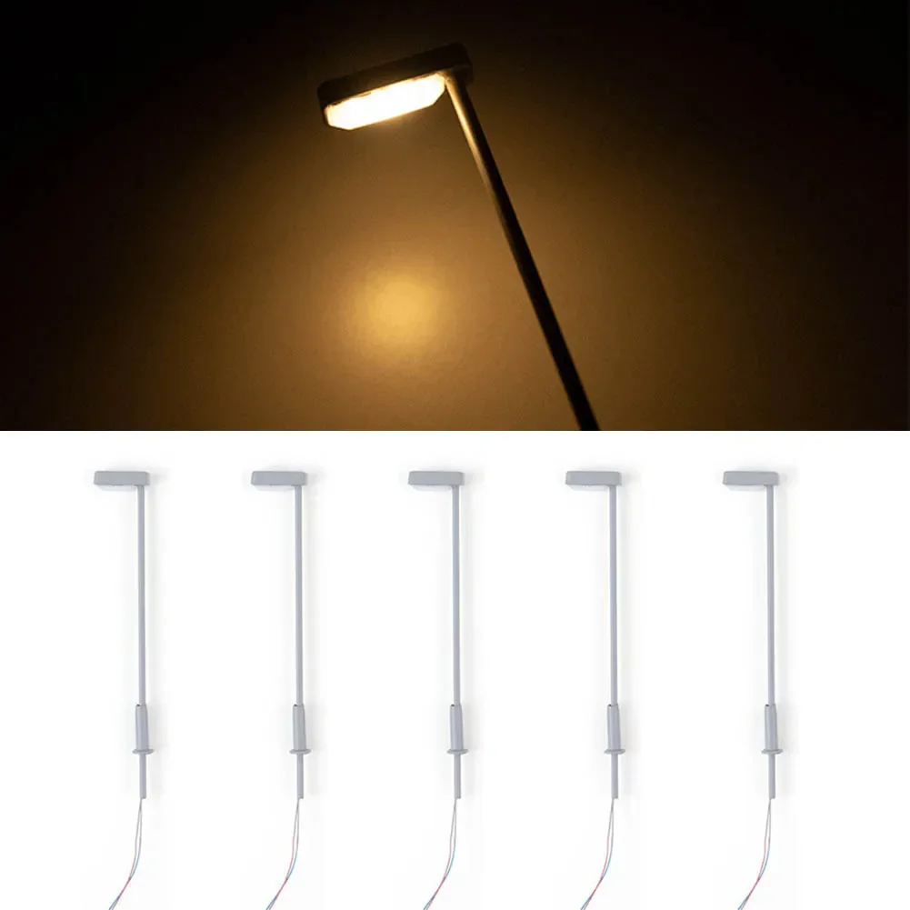 5 قطعة أضواء أنبوب الصلب N أضواء سكاليمودل LED الشارع لامبوست ملحق ديوراما الهندسة المعمارية المشهد قطار تخطيط أطقم