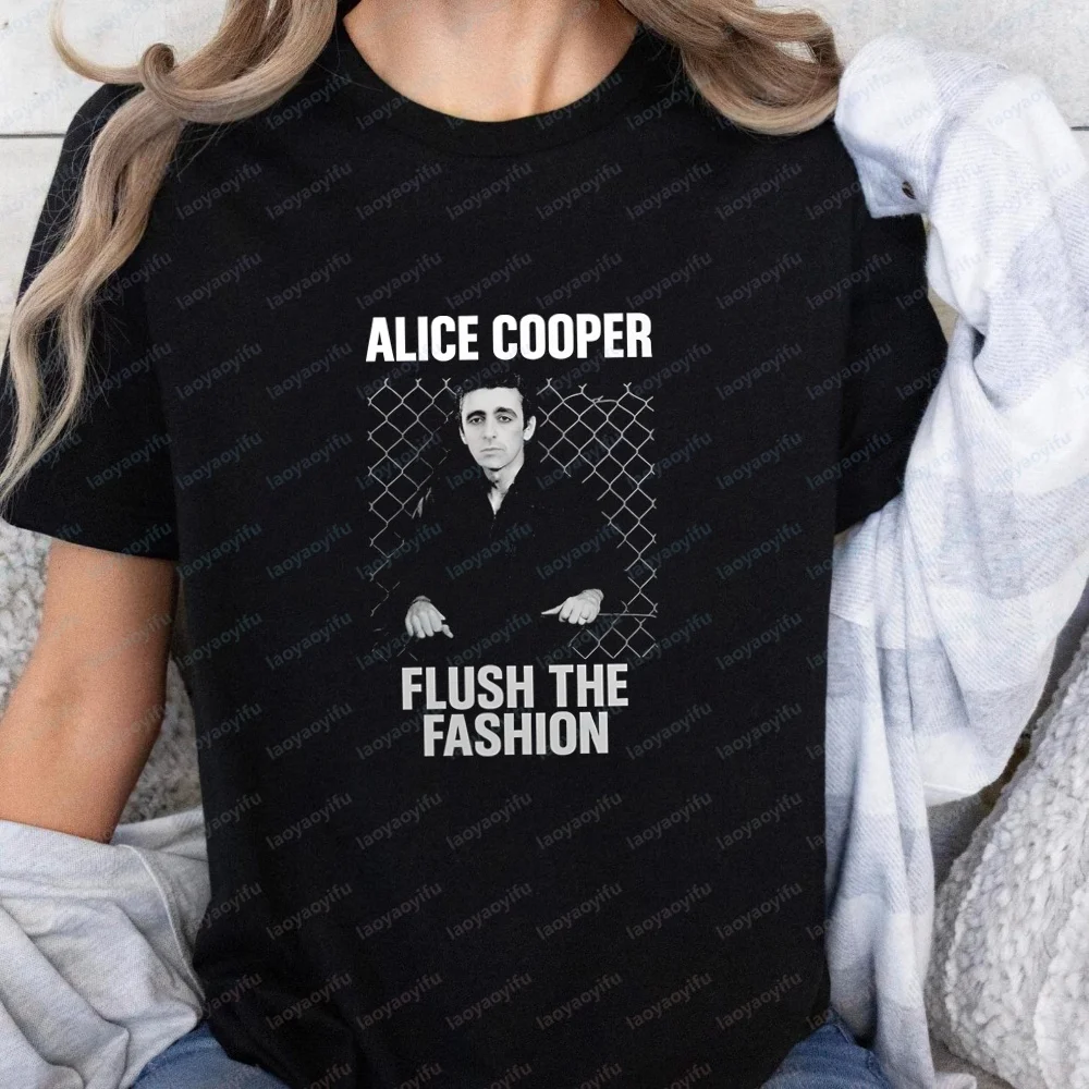 Retro Alice Cooper Printed T-shirt, Casual Short-sleeved Shirt Suitable for Both Men and Women, Comfortable T-shirt - view 4