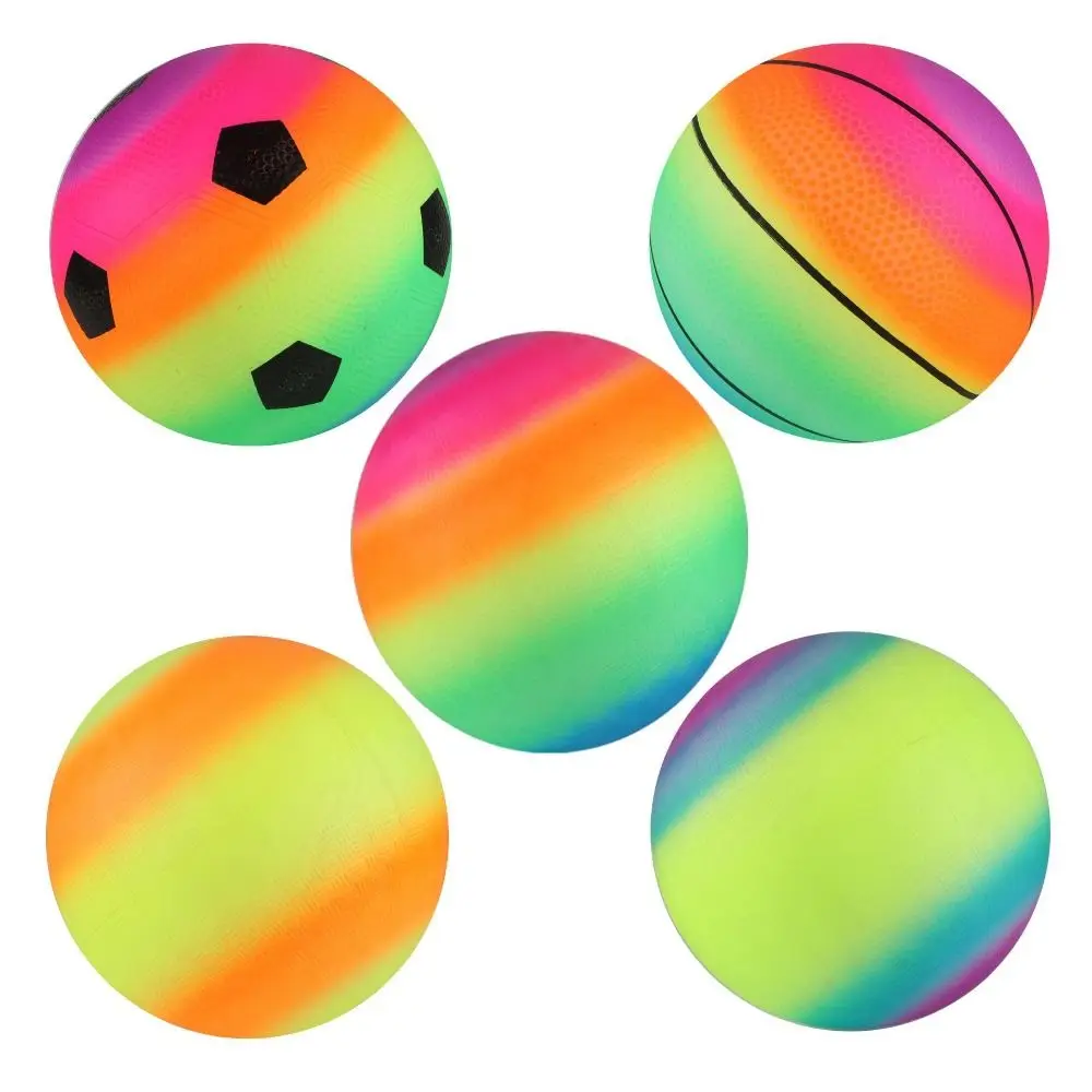 Enchimentos de borracha arco-íris bola de praia esportes jogos treinamento crianças bola de futebol vôlei jogos ao ar livre bolas elásticas ao ar livre