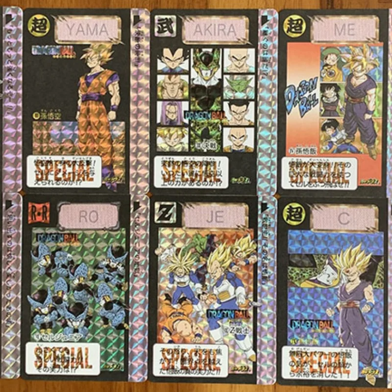 10Pcs/set Dragon Ball Son Goku Son Gohan Piccolo Limited Card Refraction Grid Flash Anime Game Characters Collection Cards