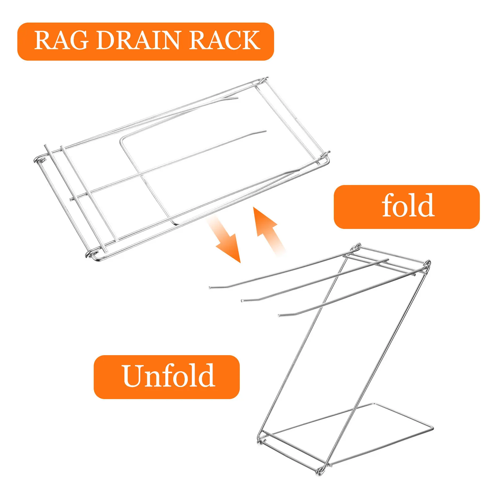 رف مناشف من الفولاذ المقاوم للصدأ قطعة واحدة على شكل حرف Z تصميم منظم المطبخ حامل جيد التهوية رف خرقة ملون فولاذي #6