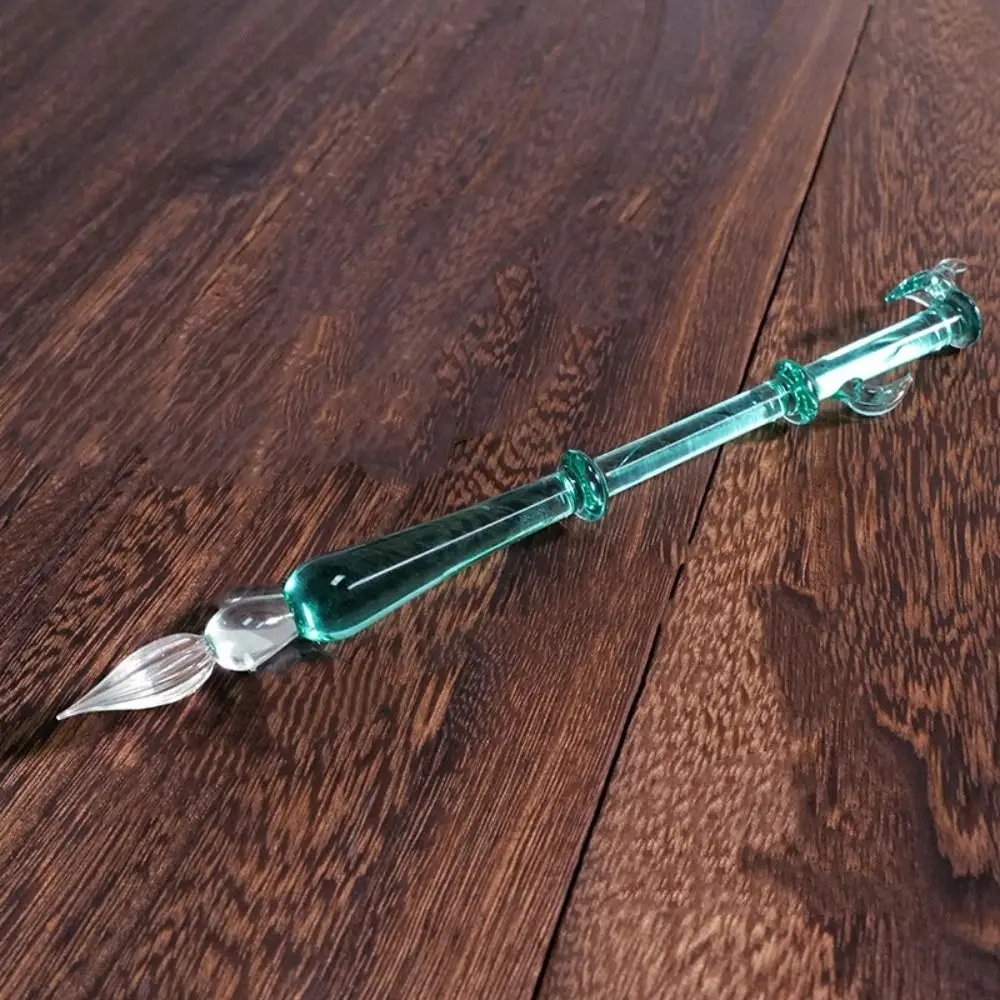 Children Signature Glass Dip Pen Calligraphy Reusable Dipping Pen Vintage Transparent Fountain Pen Art Painting
