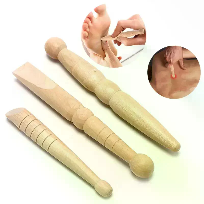 Natural Wooden Foot Body Massage Stick Relieve Muscle Soreness Relaxing Tool Foot Reflexology Massager