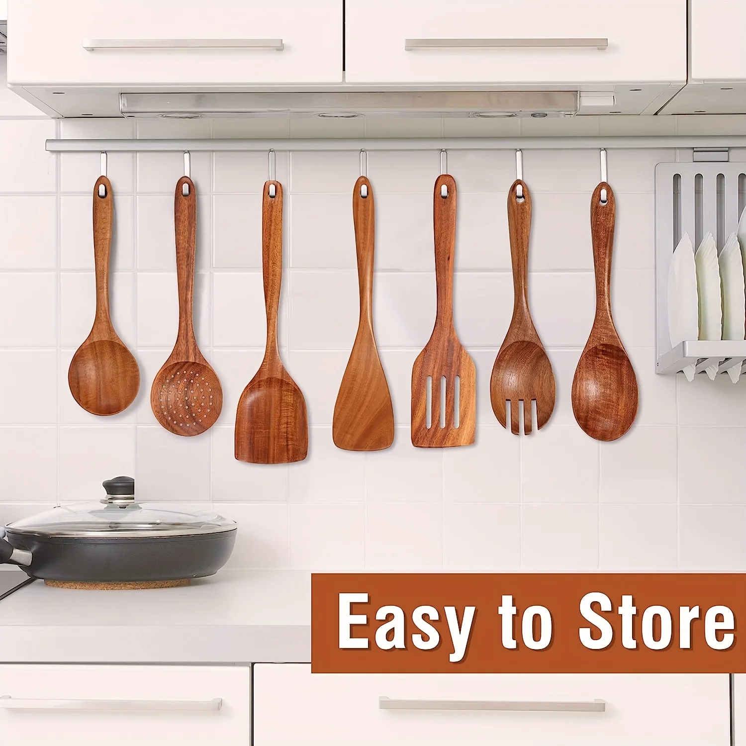 Natural Teak Wood Kitchen Utensil Set 3