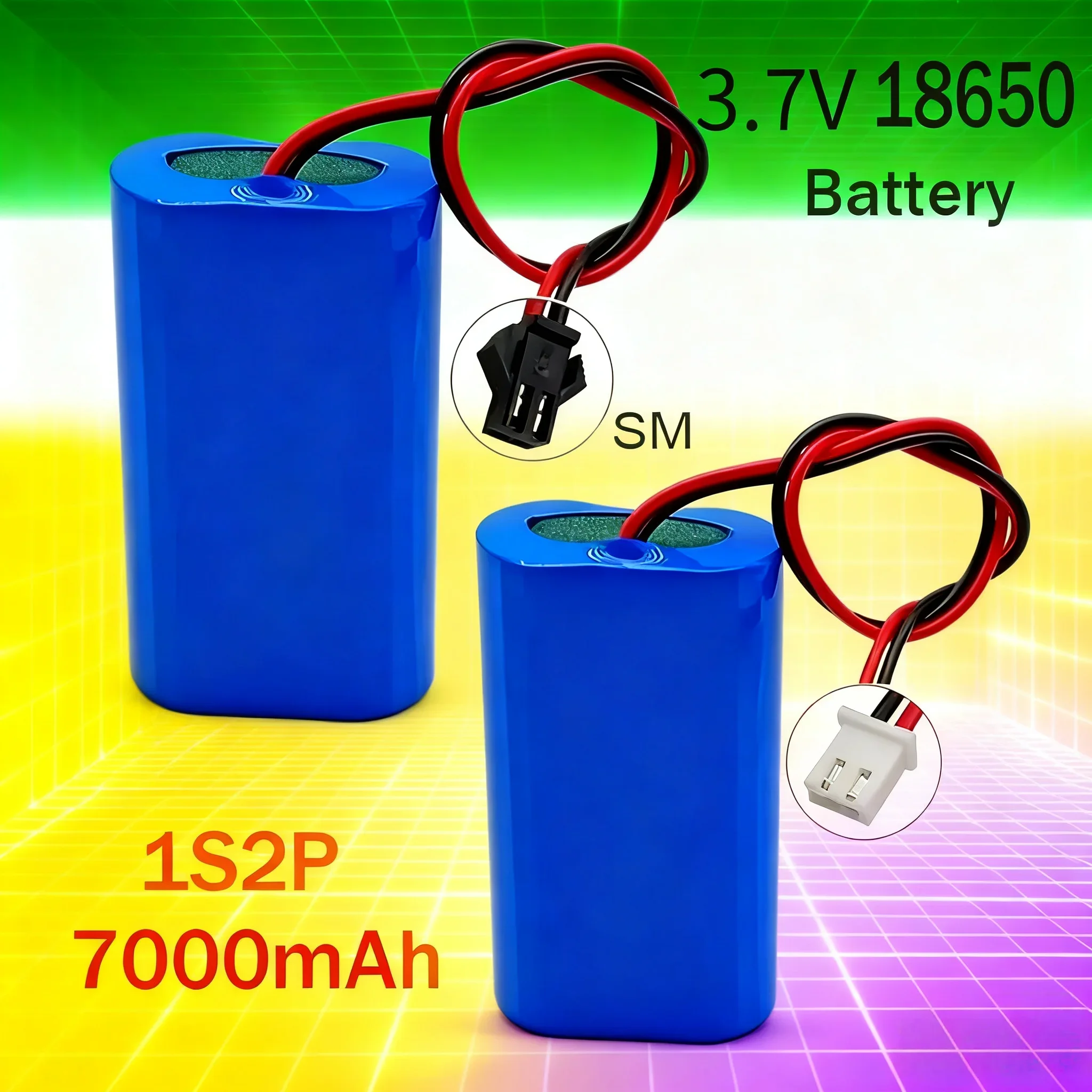

18650 7000mAh Battery Pack 3.7V 1S2P Lithium-ion Toy Beauty Salon Rechargeable Battery Pack, XH2.54, SM Plug Built-in BMS