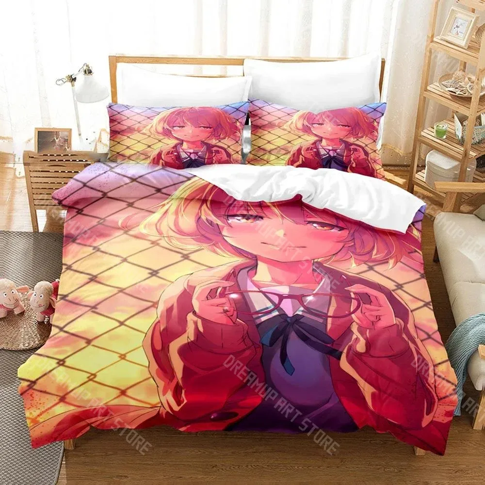 Anime Beyond the Boundary Kuriyama Mirai Bedding Set for Boys Girls Duvet Cover Twin Queen King Full Single Double Sizes