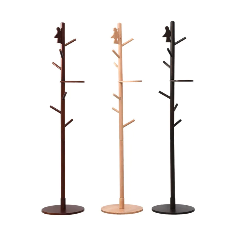 

Solid wood hanger floor-to-ceiling space-saving household bedroom room living room simple modern vertical coat rack