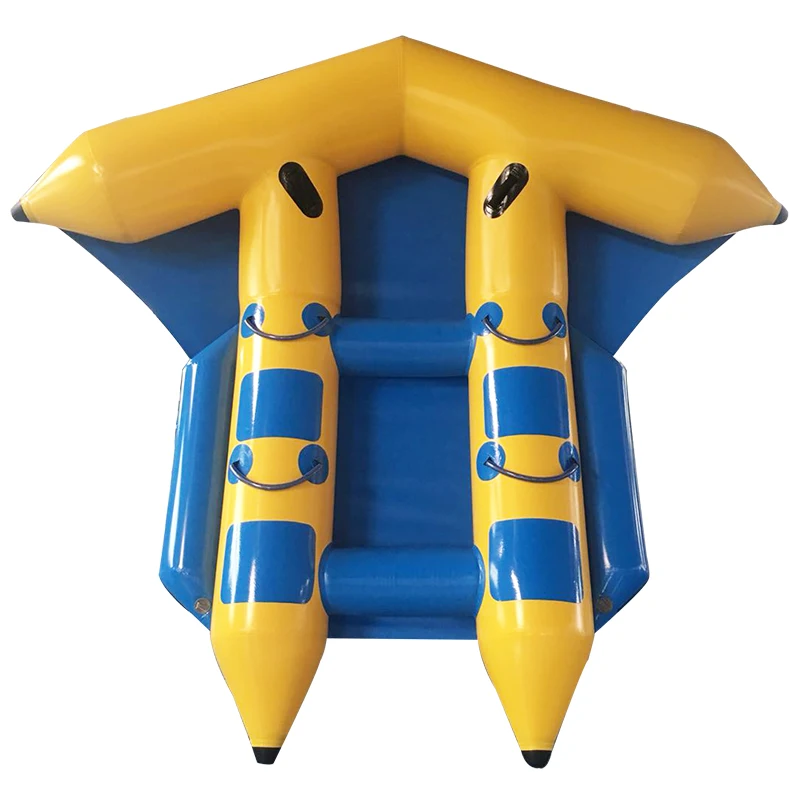 4 Person Inflatable Towable Flyfish Banana Boat, Tarpaulin PVC, Commercial for Water Playground