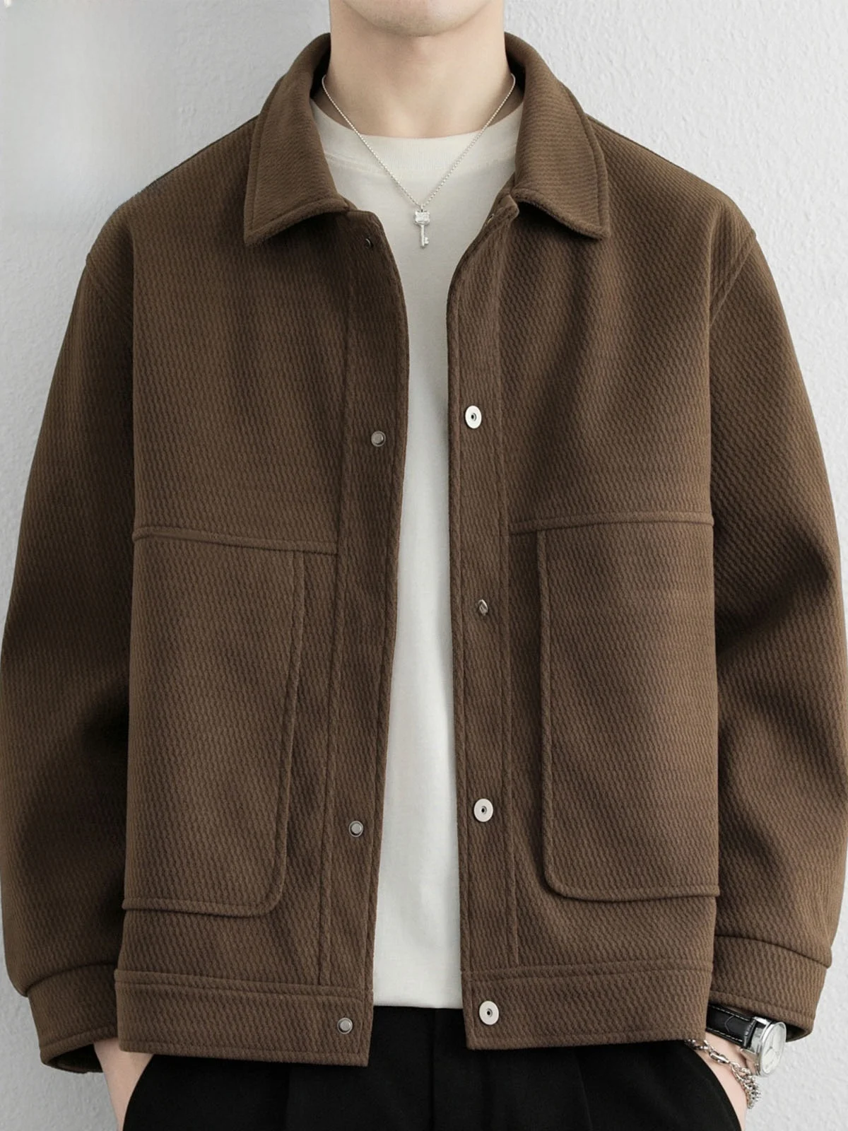 

Casual Loose Fit Thiened Winter Jaet Men's Faion Outerwear Warm Coat Youth ular Polyester Fiber Long Sve