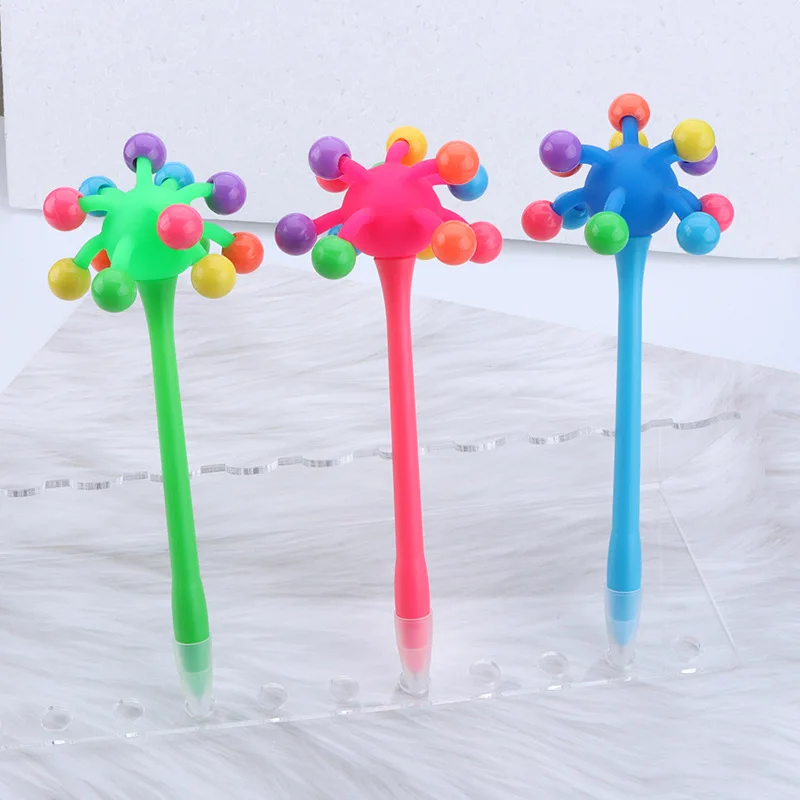 Creative Stationery Cute Furry Ball Bead Ballpoint Pen, Random Color, 1Mm Blue Pen Core, Suitable for Office And School Use
