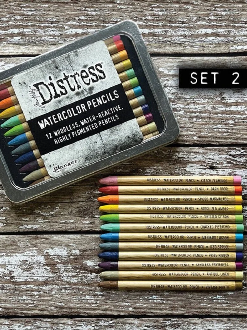 Original Ranger Timholtz Watercolor Pencil 12 Colors Woooless Water Reactive Highly Pigmented Pencils set crayon Sketch paint