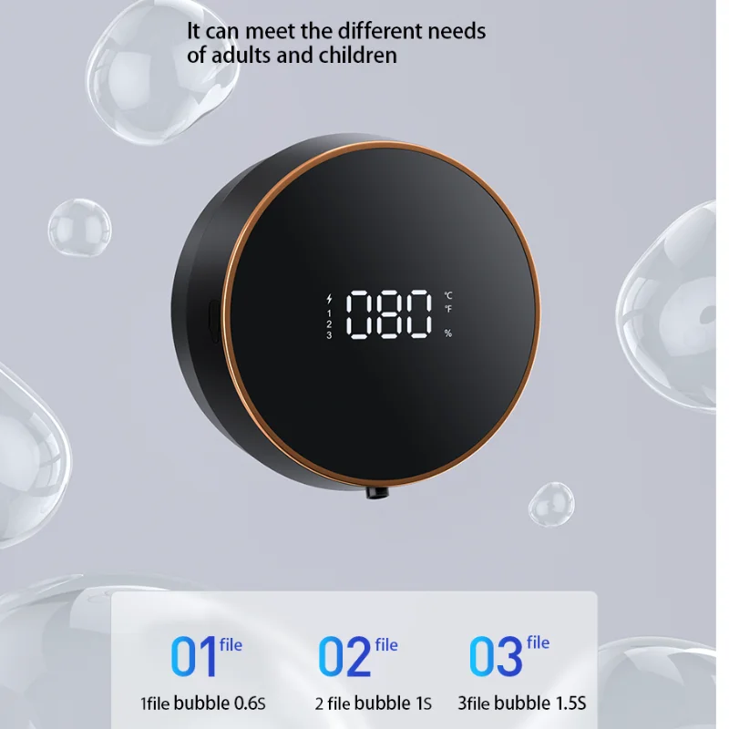 Dispensador de sabão líquido automático touchless sensor máquina espuma com display temperatura recarregável mão desinfetante dispenser