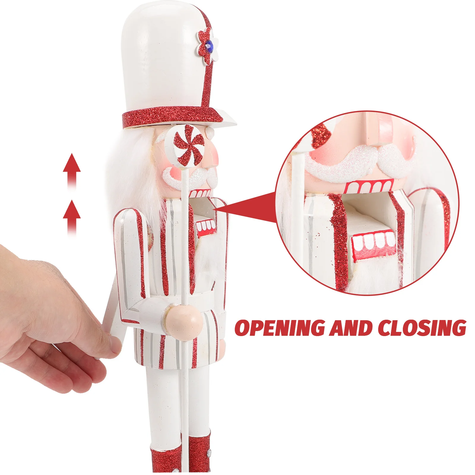 

Wooden Nutcracker Puppet Festive Christmas Soldier Decoration Desktop Home Holiday Xmas Party Craft Ornament Decorative Wood