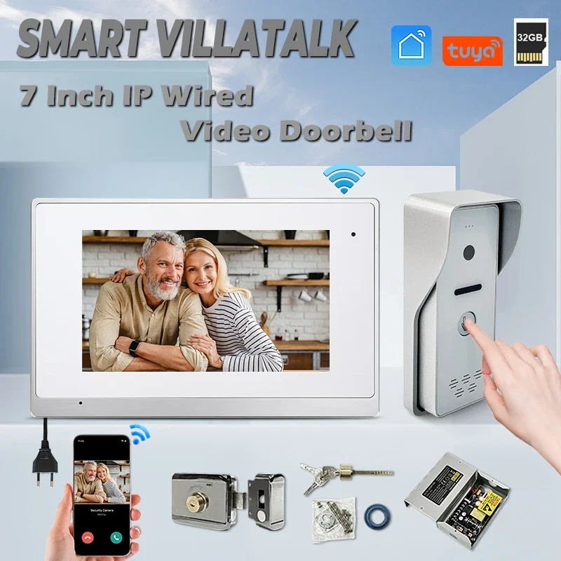 

New Cctv Home Security Wifi Tuya Smart Life Record 128G Memory Card new best wired video intercom system for home door entry