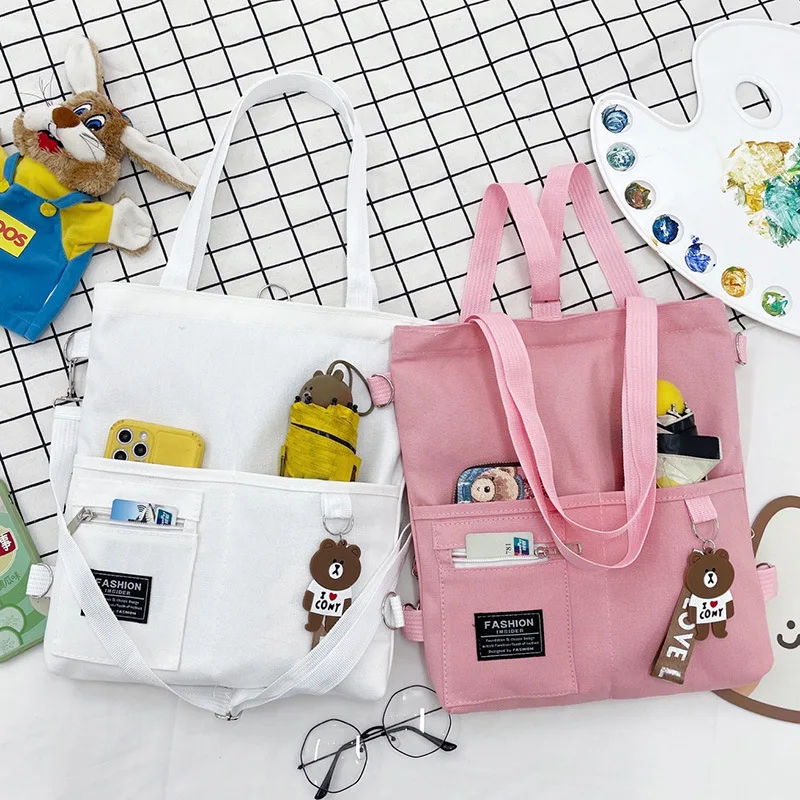 Bolsa mensageiro de lona para crianças, bolsa de ombro fofa, bolsas de viagem, mãe e filhos, menina e mulheres