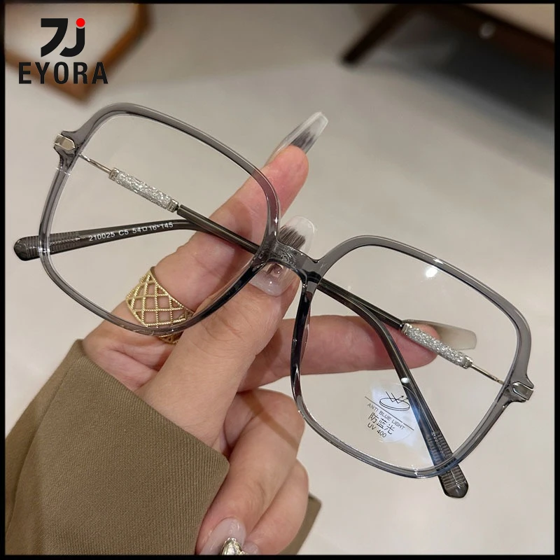 

Очки для чтения EYORA с увеличенной оправой для женщин, квадратные, TR90, с защитой от синего света, фотохромные, с оптическими линзами по рецепту