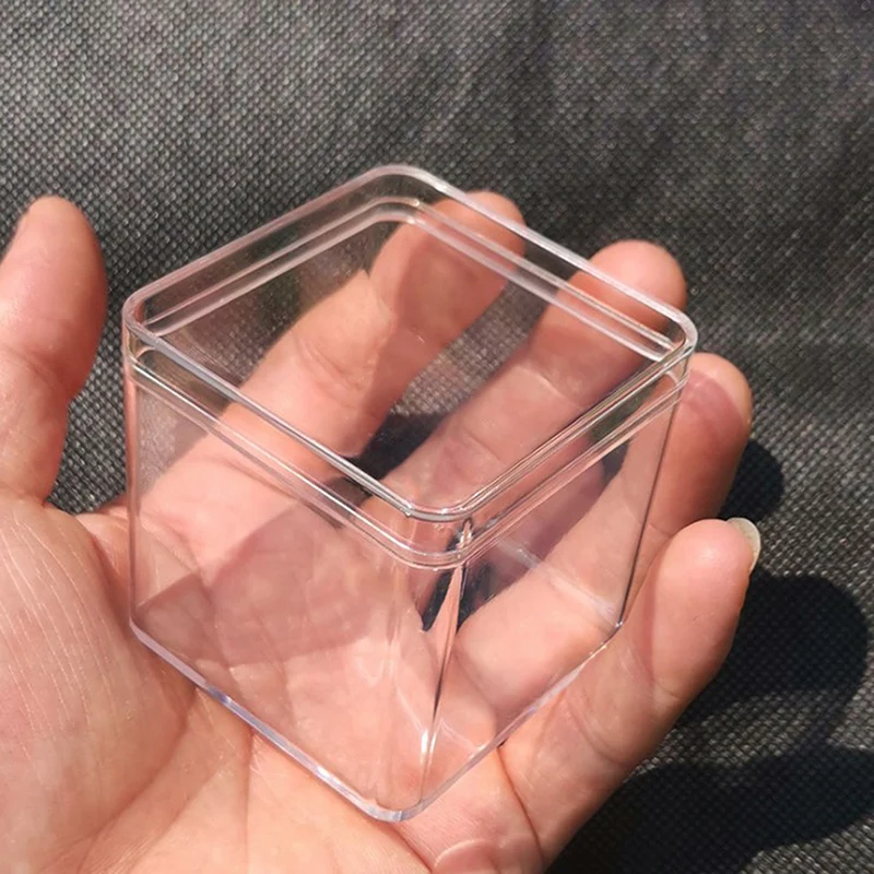 Rounded Square Cube Plastic Transparent Gifts Boxes Party Candy Gift Storage Box Favors Packaging Organizer Container