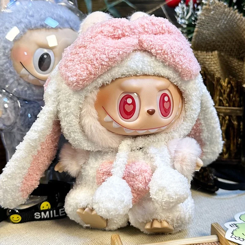 Only applicable to clothes. The first second and third generation Labubu party play clothes for kids. 17cm doll with long ears