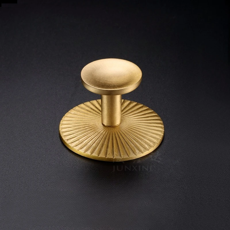 Solid Brass Handles for Cabinets and Drawers Single Hole Knobs with Backplate Copper Wardrobe Pulls Modern Furniture Hardware