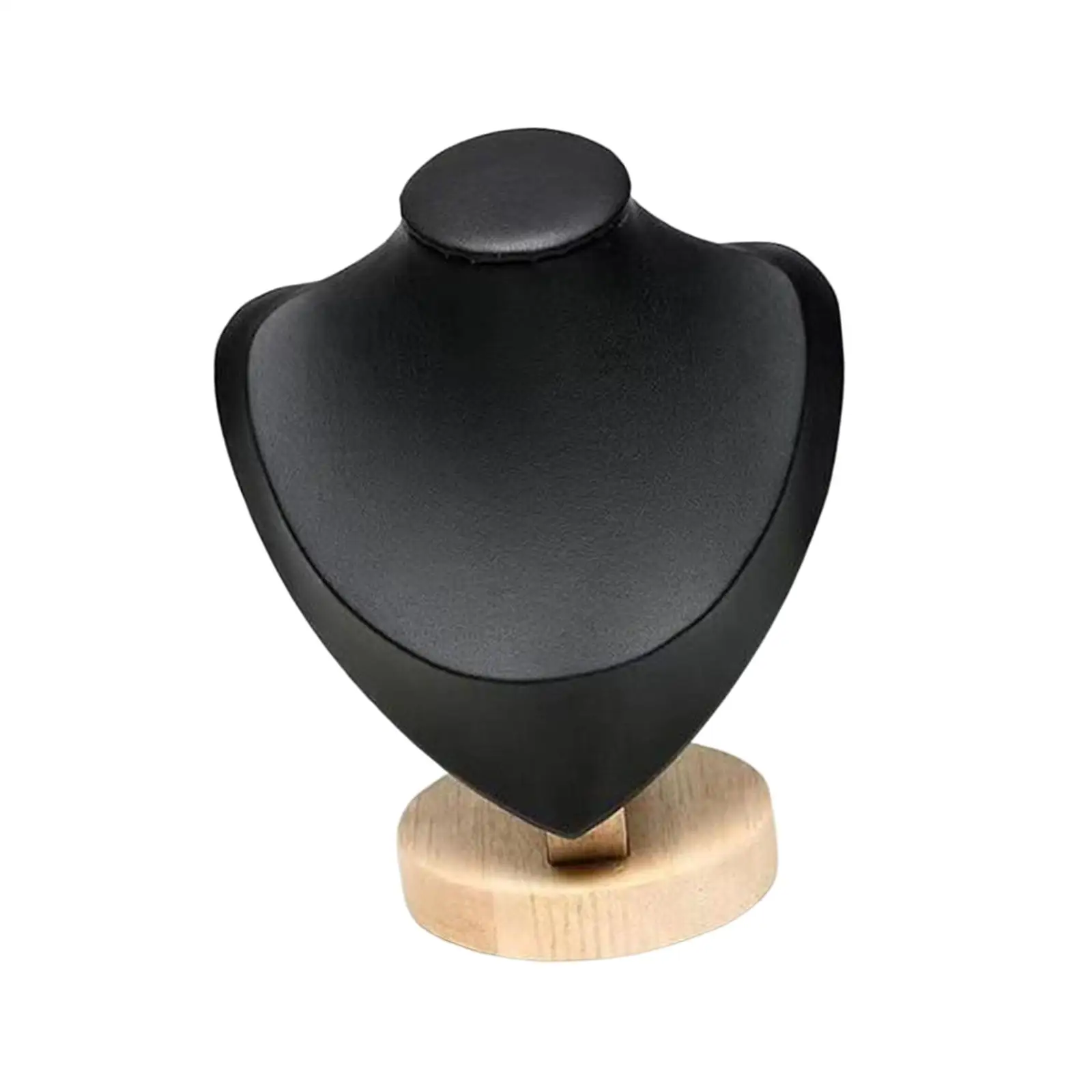 Freestanding Necklace Display Bust Jewelry Holder with Wood Base Elegant Pendant Chain Stand Holder for store Showroom Shelves