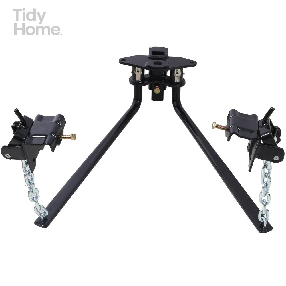 

1,2000lb Weight Distribution Hitch with Height Adjustable Forged Shank, Weight Distribution Hitch,Universal Spring Bars, Black