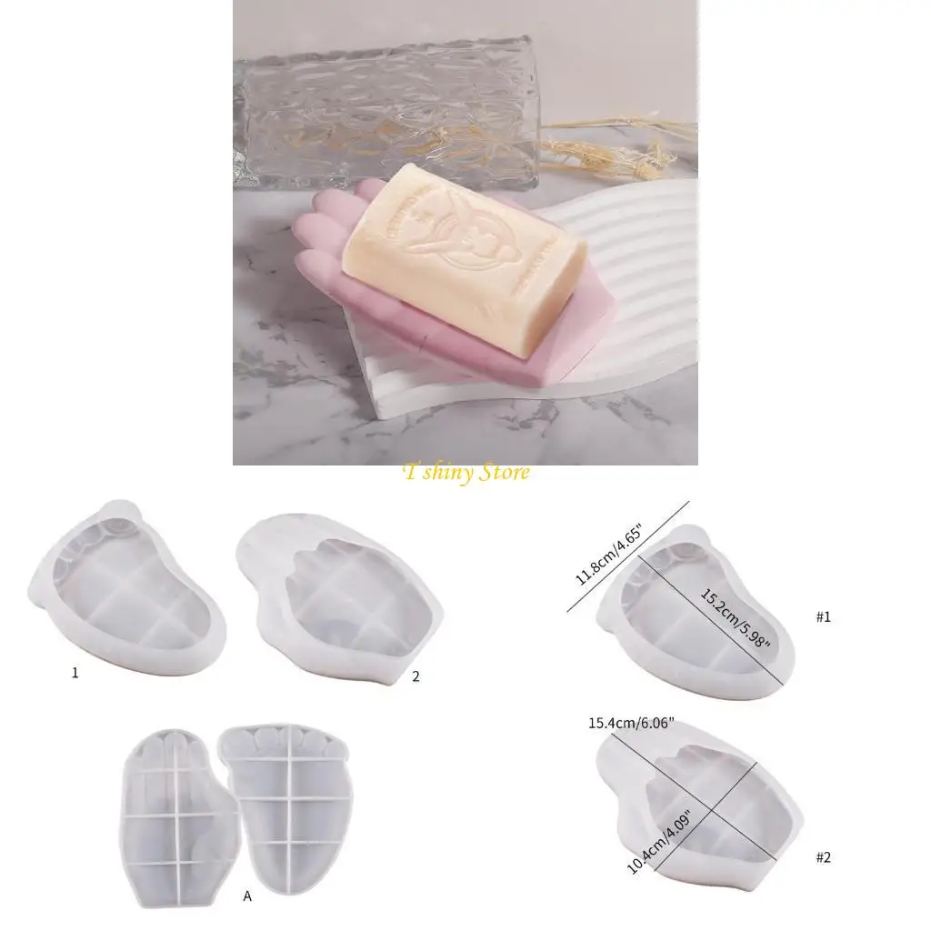 

N58F Epoxy Resin Soft Silicone Molds Soap Dish Epoxy Resin Silicone Mold DIY Casting Multi-purpose Storage Box, Home Decors