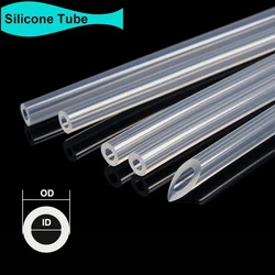 Manguera de goma de silicona transparente de grado alimenticio, 1M ~ 10M, ID 0,5 ~ 20mm OD 1 ~ 28mm, tubo de plástico transparente, manguera de riego de aire para acuario
