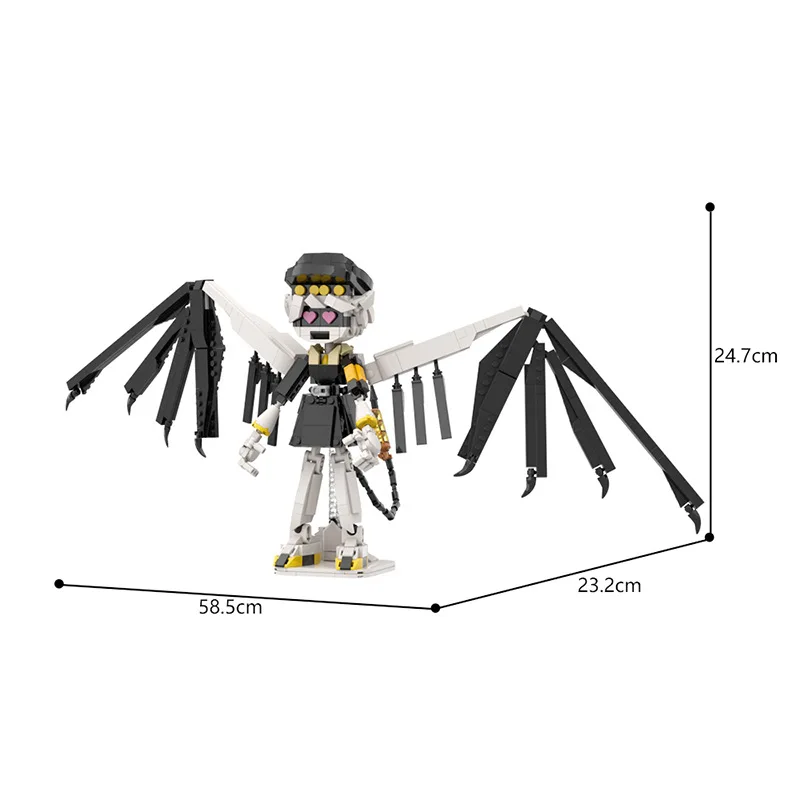 ฆาตกรรมDrones Uzi Building Blocksชุดของเล่นWinged Angelหุ่นยนต์อิฐของเล่นอะนิเมะรูปDIYอิฐสําหรับเด็กคริสต์มาสของขวัญ