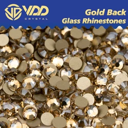 VDD 058 Golden Shadow High Quality SS4-SS20 Glass Rhinestones Crystal Gold Flatback Strass Stones Nail Art Crafts Decorations