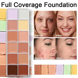 Long term sunscreen facial contour concealer, 24 hours full coverage, high viscosity concealer palette cosmetics, women's makeup