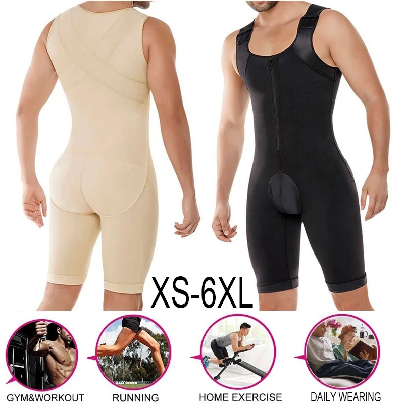 Seamless Compression Garments Fajas Slimming Waist Full Body Shaper Tummy Trimmer Bodysuit Shapewear Shirt Girdle for Men Shaper