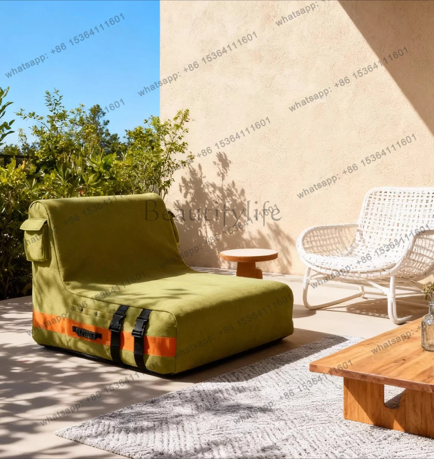 Outdoor camping lazy air sofa chair inflatable folding leisure automatic inflatable music festival sofa