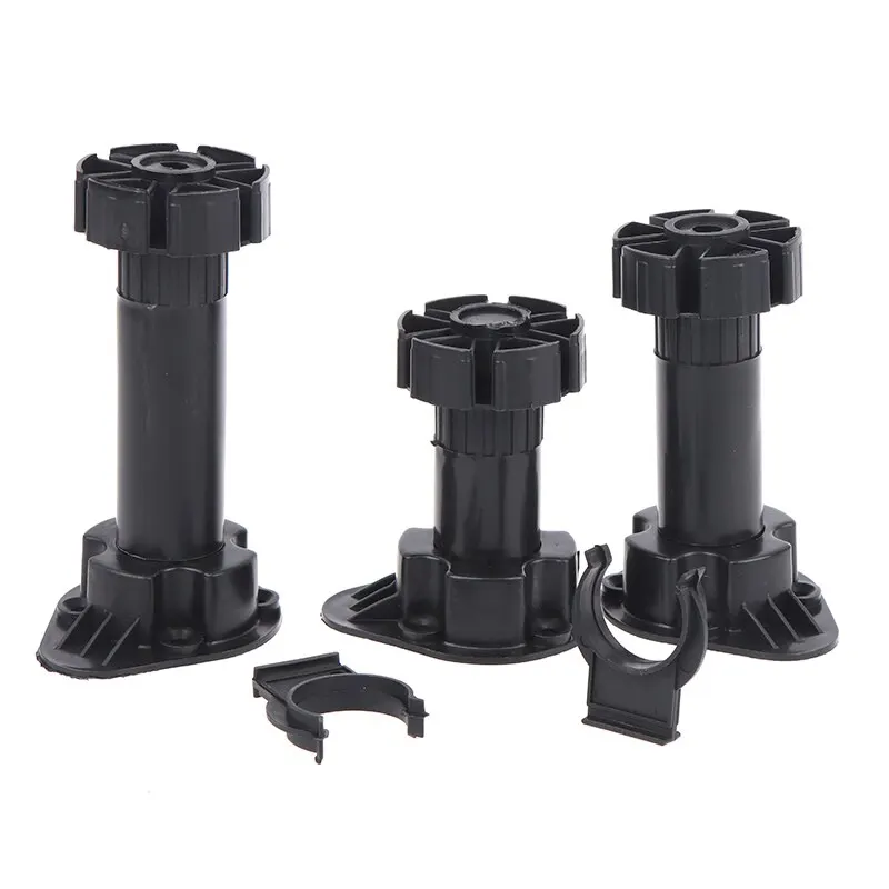 Pies de gabinete ajustables en altura, pies de gabinete de cocina, muebles, pies de sofá, patas de gabinete de plástico, pies de gabinete ajustables gruesos
